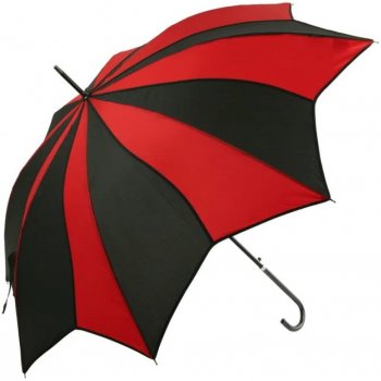 Blooming Brollies dámský holový deštník černo červený