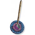 Podtácek na vykuřování - Lotosový květ mastkový kámen, průměr 8 cm, na vonné tyčinky a kužely