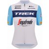 Cyklistický dres SANTINI TREK SEGAFREDO 2023 LADY FAN LINE - bílá/světle modrá