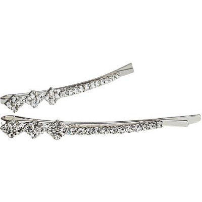 Štrasové pérko do vlasů 2kusy - stříbrné - 1 – Zboží Dáma