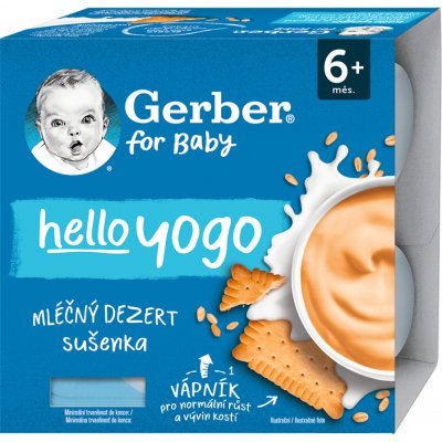 Gerber hello yogo mléčný dezert sušenka 4 x 100 g – Zboží Dáma