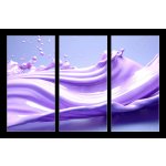 Obraz 3D třídílný - 105 x 70 cm - Abstract purple fluid art in bright colors. Lavender background for advertising cosmetic products.Generative Ai content. – Zboží Mobilmania