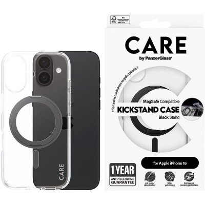 PanzerGlass® CARE Apple iPhone 16 MagSafe KickStand čirý/černý – Zboží Mobilmania