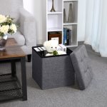 Taburet/ úložný box Songmics LSF27Z šedý – Zboží Dáma