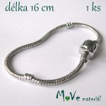 Hadí řetízek na ruku d.16cm, 1 kus, platina – Zboží Dáma
