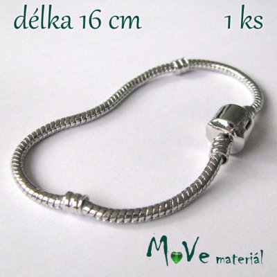 Hadí řetízek na ruku d.16cm, 1 kus, platina – Zboží Dáma