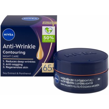 Nivea Anti-Wrinkle+Contouring noční krém 65+ 50 ml