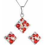 Pavona Sada šperků s krystaly Swarovski náušnice, řetízek a přívěsek červený kosočtverec 39126.3 – Zboží Dáma