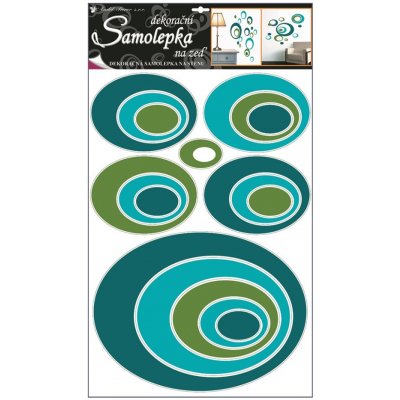 Anděl 1061 samolepící dekorace modré elipsy 70x42cm – Zboží Mobilmania