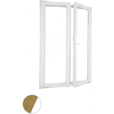 Aluplast dvoukřídlé balkonové dveře Dvojsklo Přírodní dub/bílá Pravé 140 x 220 cm – Hledejceny.cz