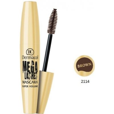 Dermacol řasenka pro super objem s panoramatickým efektem Mega Lashes Super Volume Brown 13 ml – Hledejceny.cz