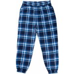 Burnside flanelové kalhoty s elastickým pasem modrá bílá – Hledejceny.cz