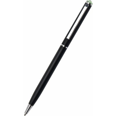 Art Crystella kuličkové pero SWS SLIM černá zelený krystal Swarovski 13 cm 1805XGS503