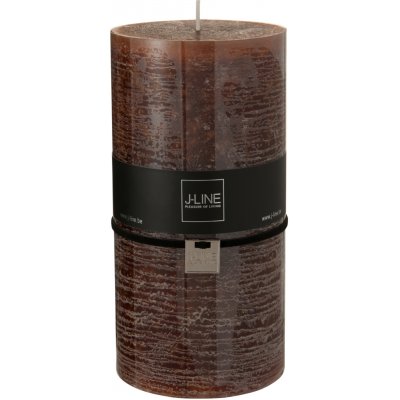 Oválná hnědá svíčka XXL - 10*10*20 cm - J-Line by Jolipa – Hledejceny.cz