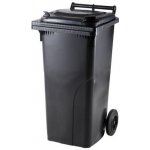 MEVA Plastová popelnice 120 litrů PVC hranatá černá – Zboží Mobilmania