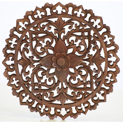 Dřevěná nástěnná dekorace Bali flower barvený ø 30 cm – Zboží Mobilmania