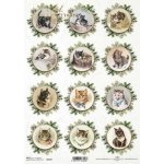 Itd. Collection Rýžový papír Kočky ve věnci z jehličí A4 – Zboží Dáma