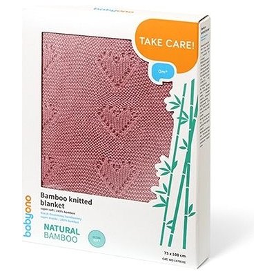 BabyOno Dětská bambusová pletená deka starorůžová – Zboží Dáma