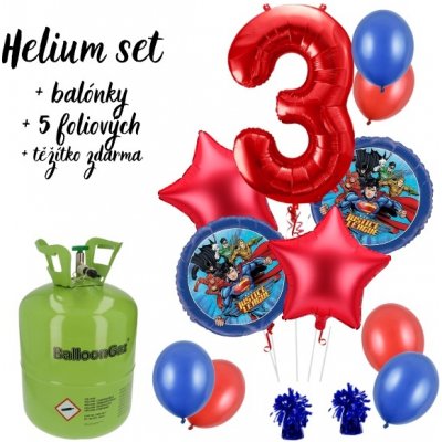 MojeParty Helium set Výhodný set helia a balónků Liga spravedlnosti 3 – Zbozi.Blesk.cz