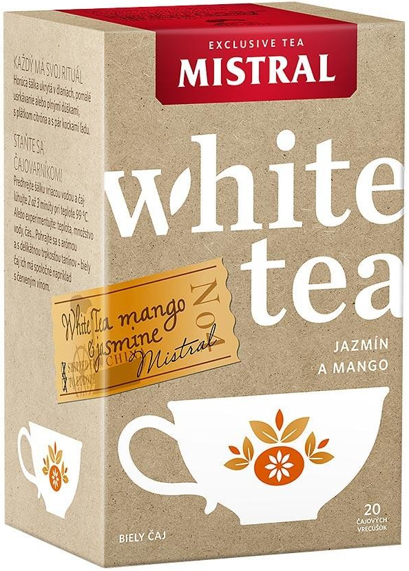 Mistral Bílý čaj jasmín a mango 20 x 1 g od 57 Kč - Heureka.cz