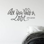 INSPIO Samolepka na zeď - John Lennon - All You Need is Love (citát na zeď) texty, citáty rozměry 95x43 – Sleviste.cz