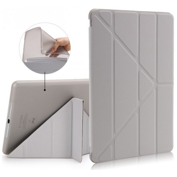 Pouzdro na tablet SES 2v1 Smart flip cover + zadní silikonový ochranný obal pro Apple iPad 9.7" 2018 6. generace šedý 6759