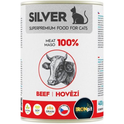 IRONpet Silver Cat Hovězí 100% masa 400 g – Zbozi.Blesk.cz