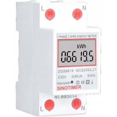 JEDNOFÁZOVÝ ELEKTROMĚR 5(80)A 2P 230V NA DIN LIŠTU – Zboží Mobilmania