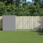 zahrada-XL Psí bouda s výběhem světle šedá 214 x 1 27300 x 181 cm – Zboží Dáma