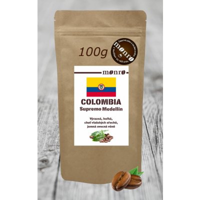 Monro Colombia Supremo Medelin káva Arabika zrnková 0,1 kg – Hledejceny.cz