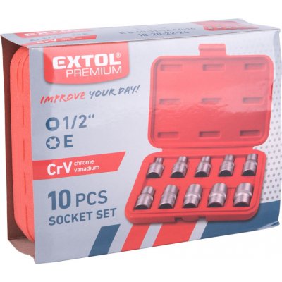 EXTOL TORX E8-E24 Sada hlavic nástrčných 10ks