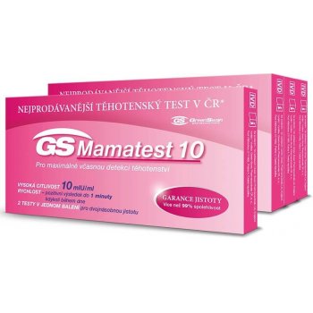 GS Mamatest 10 Těhotenský test 4 × 2 ks od 59 Kč - Heureka.cz