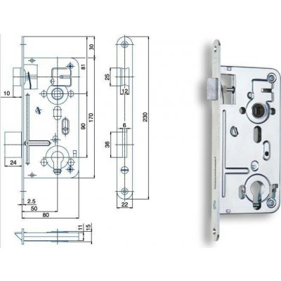 HOBES 24026 zámek PZ 90/80 mm zinek bílý – Sleviste.cz