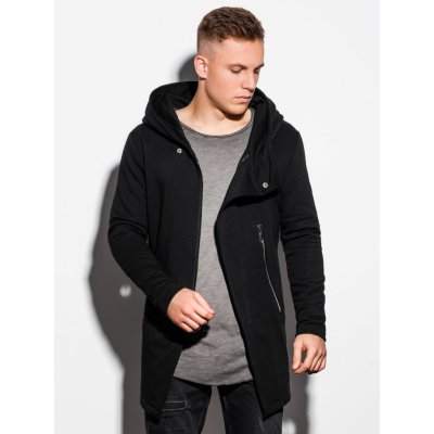 Ombre Clothing mikina na zip s kapucí Hugo černá B668 – Sleviste.cz