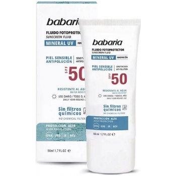 Babaria Sun Face ochranný fluid bez chemických filtrů na obličej SPF50 50 ml