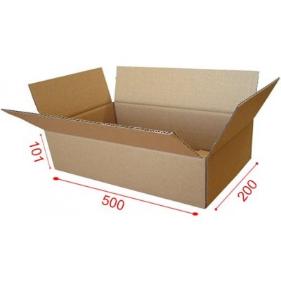 Obaly KREDO Kartonová krabice 500 x 200 x 100 cmmm 3VVL – Zboží Živě