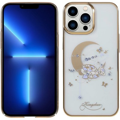 Pouzdro Kingxbar Moon Series Flower iPhone 13 Pro Swarovski Crystals zlaté – Zboží Mobilmania