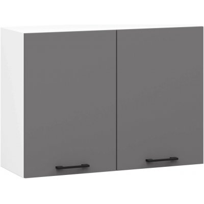Ak furniture Závěsná kuchyňská skříňka OLIVIE 80x58 cm 01 matná bílá/matná grafitově šedá – Zboží Dáma