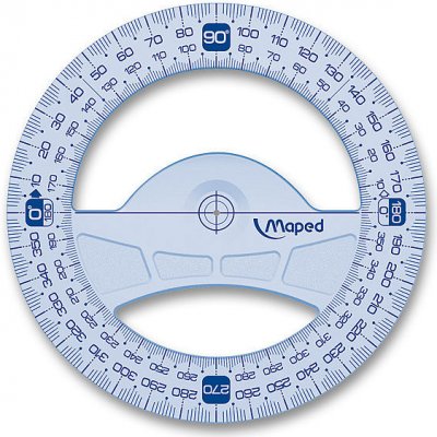 MAPED Úhloměr "GRAPHIC" 360 °, plastový, 12 cm – Zboží Mobilmania