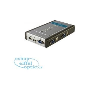 D-Link DKVM-4U 4-Port KVM switch, USB, včetně 2 ks 1.8m kabelů