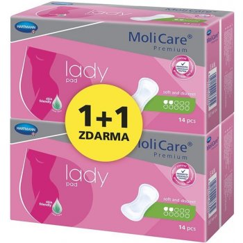 Molicare LadyPad Duopack inkontinenční vložky 2 kapky 2 x 14 ks