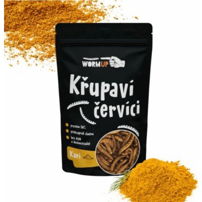 WormUP Křupaví červíci s kari 80 g – Zboží Dáma