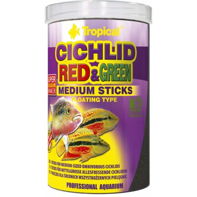 Tropical Cichlid Red&Green Medium Sticks - 250ml/90g