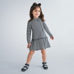 Mayoral dětské šaty s mašlí vzor kouhoutí stopa 4990-11 – Sleviste.cz