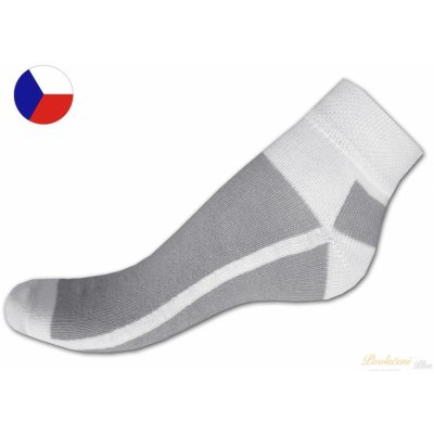 Nepon Nízké sportovní ponožky LYCRA šedé bílé – Zboží Mobilmania