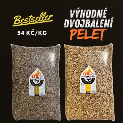 Smoky Pellets set dřevěných pelet Buk 15 kg a buk, jasan, ořech 15 kg – Zboží Dáma