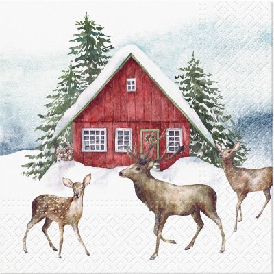 PAW Ubrousky TaT Red house in the snow 33x33cm – Hledejceny.cz