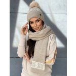Fashionweek Zimní sada čepice a šály se sněhovou vločkou S2809 Béžová – Hledejceny.cz