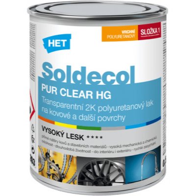 Het Soldecol PUR CLEAR HG : 0,7 l (0,5 l Složky 1 + 2x 100 ml Složka 2)