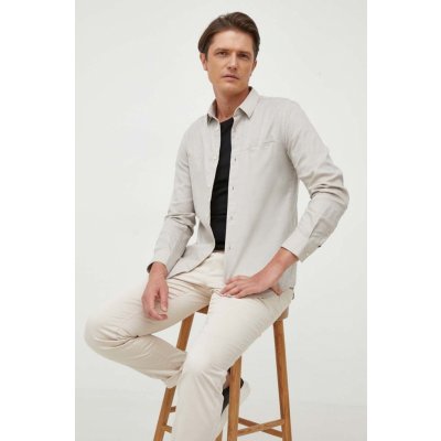 Calvin Klein bavlněná košile s klasickým límcem K10K111732 šedá